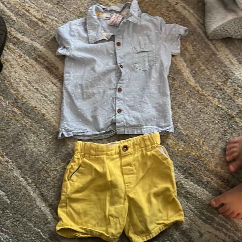 3T boy shorts and button down shirt.